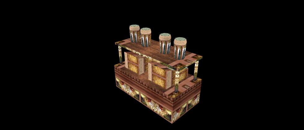 The native Synthesist’s Shelf 2, a timber craft cabinet with jars and shelves.